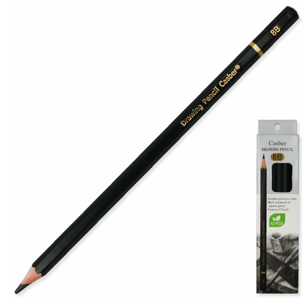 Карандаш чернографитный CASBER 8B 1шт, С-8B