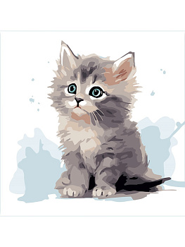 Холст с красками 20х20 по номерам в кор "Малыши-животные" (16цв) Красочный малыш зебры, Х-6308