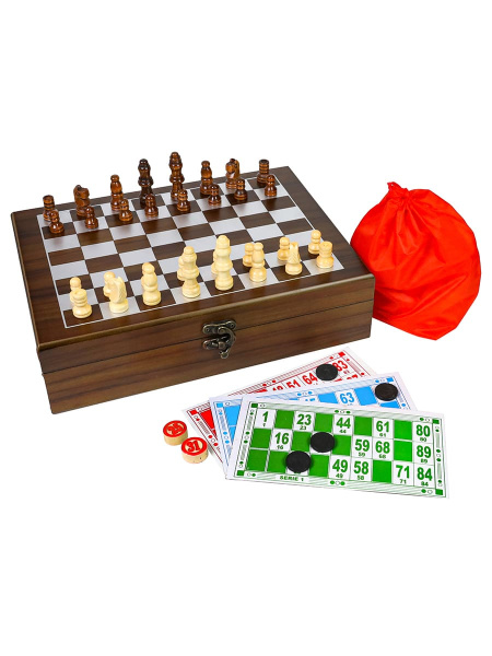 Комплект игр 2 в 1 (русское лото, шахматы),26х19х7 см. ИН-6460